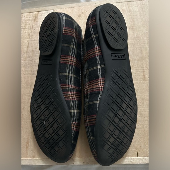 LL Bean Women's Signature Classic Red/Black Plaid Canvas Slip-On Loafers Sz 8.5M - Picture 8 of 8